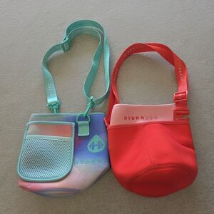 2 HydroJug Bottle Sleeve Cover And Strap 73 Oz Red Pink Multicolor Purple Green